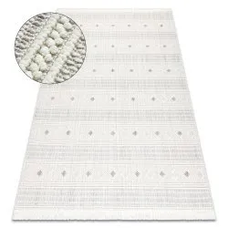 Carpet NANO FH69A Diamonds, loop, flat woven white / grey