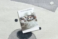 Dywan YOYO EY81 koło szary / biały - Niedźwiedź, góry dla dzieci, strukturalny, sensoryczny Frędzle