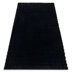 Carpet BUBBLE black 25 IMITATION OF RABBIT FUR 3D structural
