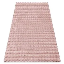 Carpet BUBBLE powder pink 45 IMITATION OF RABBIT FUR 3D structural