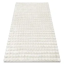Carpet BUBBLE white 11 IMITATION OF RABBIT FUR 3D structural