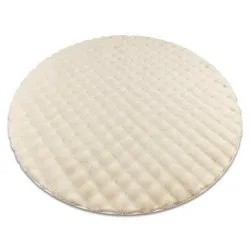 Carpet BUBBLE circle ivory 12 IMITATION OF RABBIT FUR 3D structural