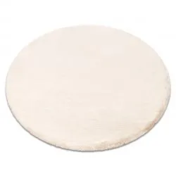 Modern carpet TEDDY NEW sand 52 circle shaggy, plush, very thick beige