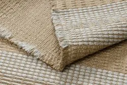 Dywan JUTE 3734 beż / szary pasy - jutowy, płaskotkany, frędzle