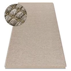Carpet JUTE 3652 beige / grey one colour - jute, flat-woven, fringes