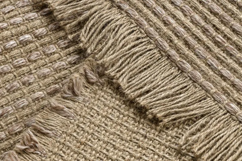 Dywan JUTE 3652 ciemny beż jednolity - jutowy, płaskotkany, frędzle