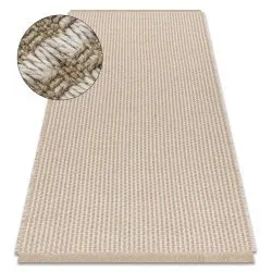 Carpet JUTE 3650 cream / beige lines - jute, flat-woven, fringes