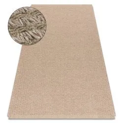 Carpet JUTE 3650 beige lines - jute, flat-woven, fringes