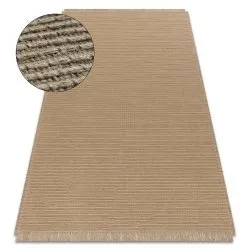 Carpet JUTE 3651 dark beige one colour - jute, flat-woven, fringes
