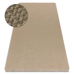 Carpet JUTE 3731 dark beige one colour - jute, flat-woven, fringes