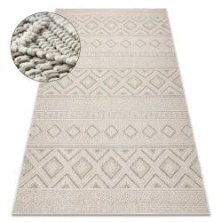 Carpet JERSEY 19234 beige - Rhombuses, structural, loop BOHO 