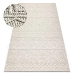 Carpet JERSEY 19234 cream - Rhombuses, structural, loop BOHO 