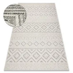 Carpet JERSEY 19234 grey - Rhombuses, structural, loop BOHO 