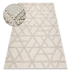 Carpet JERSEY 19241 beige - Rhombuses, geometric structural, loop BOHO 