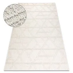 Carpet JERSEY 19241 cream - Rhombuses, geometric structural, loop BOHO 