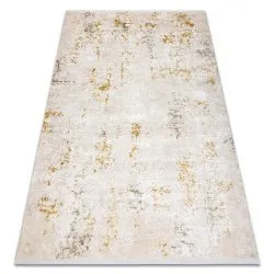 Modern carpet DUKE 51546 cream / gold - Vintage, structured, very soft, fringes