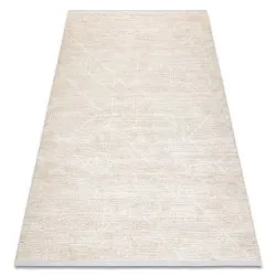 Modern carpet DUKE 51533 cream - Geometric, structured, very soft, fringes