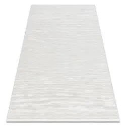 Modern carpet DUKE 51376 cream - Stripes, structured, very soft, fringes