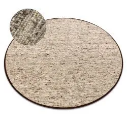 NEPAL 2100 circle sand, beige carpet - woolen, double-sided, natural