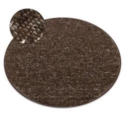 NEPAL 2100 circle tabac brown carpet - woolen, double-sided, natural