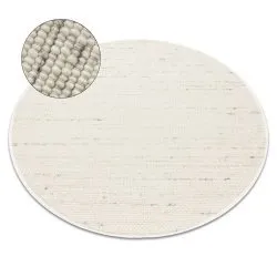 Carpet NEPAL 2100 circle white / natural grey - woolen, double-sided, natural