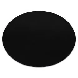 Modern washing carpet LINDO circle black, anti-slip, shaggy