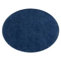 Modern washing carpet LINDO circle navy blue, anti-slip, shaggy