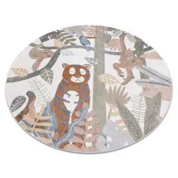 Carpet BONO 8426 circle Jungle, wild animals cream / dark gold