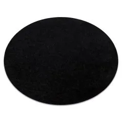 Carpet BUENOS circle 6649 shaggy plain, single color black