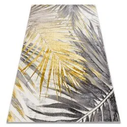 BLISS Z217AZ276 carpet gold / grey - Palm leaves, modern, structural