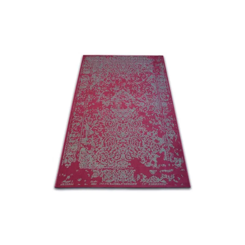 Classic rug in burgundy and grey with a rosette pattern, perfect for stylish interiors