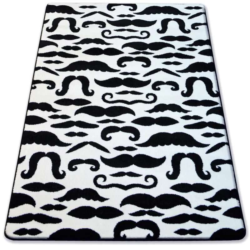 SKETCH rug in cream and black, modern carpet for living room decor