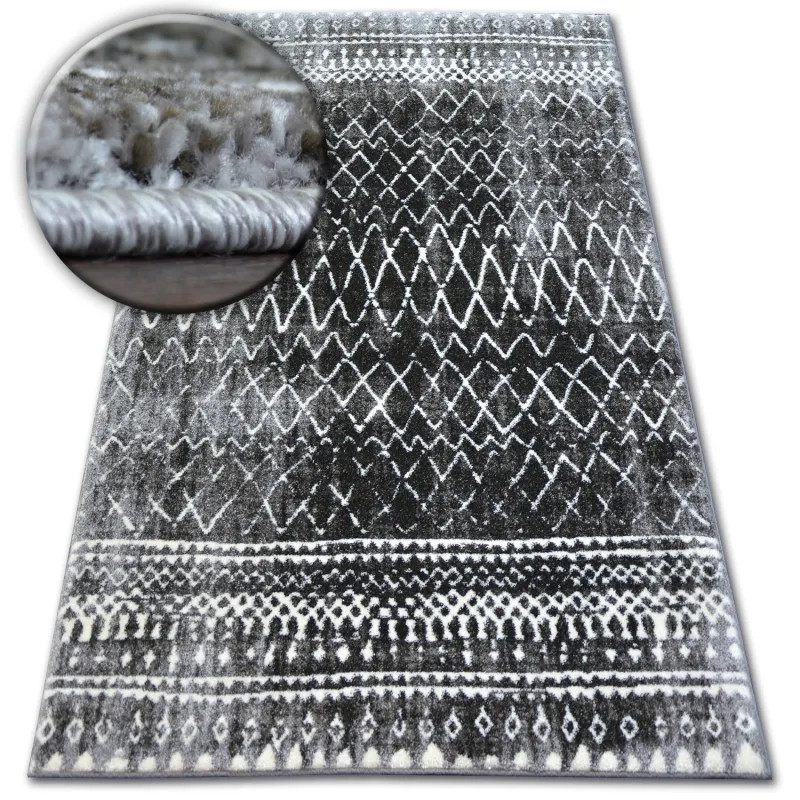 SHADOW 9890 rug in brown and black, modern carpet for living room decor