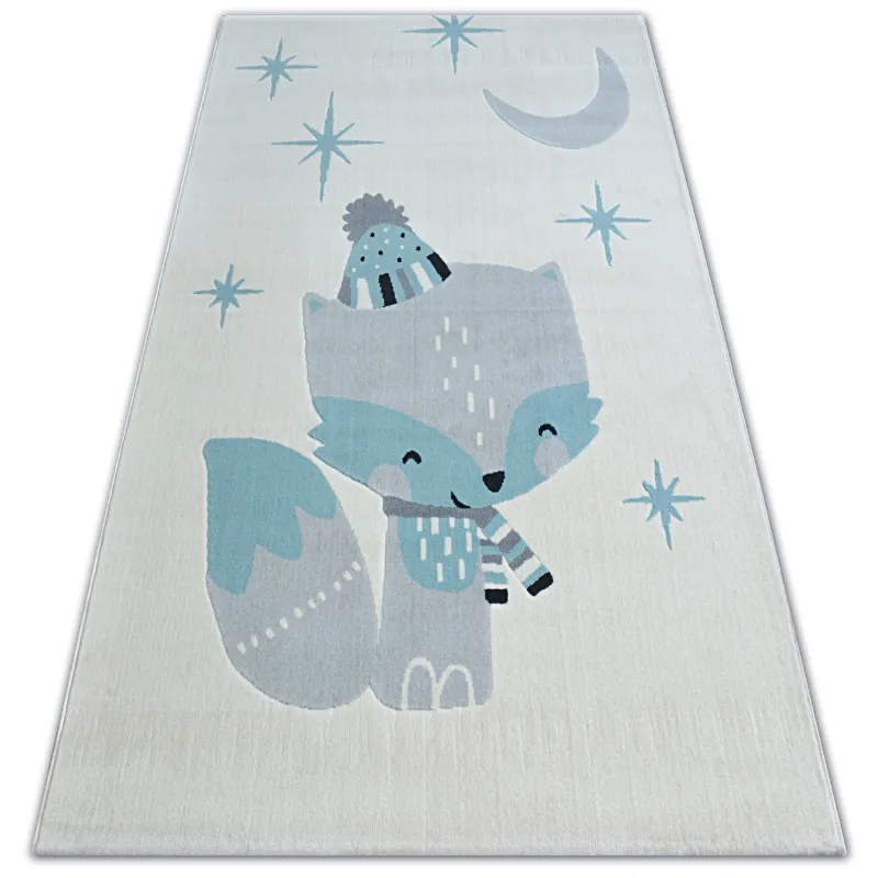Cream fox rug with modern design, perfect for a child's room
