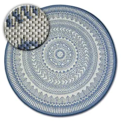 Round rug ROPE SISAL FLAT 48695/591 STAINED GLASS