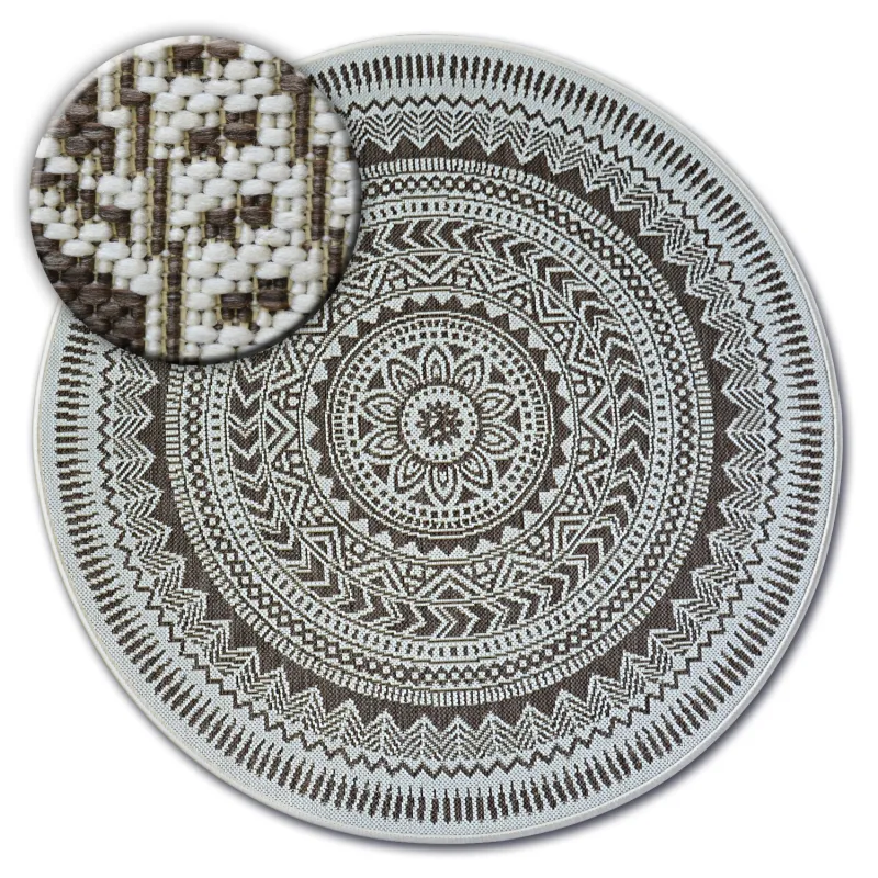 Round Sisal Rope Rug FLAT 120cm Brown