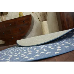Round Sisal Rope Rug FLAT 120cm Blue