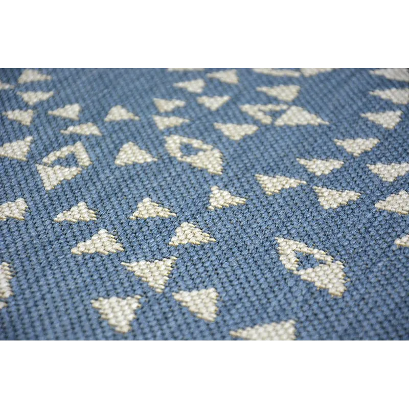 Round Sisal Rope Rug FLAT 120cm Blue