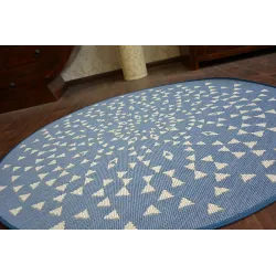 Round Sisal Rope Rug FLAT 120cm Blue