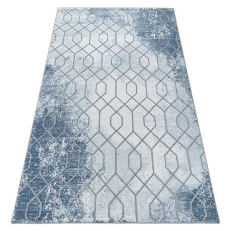Acrylic Rug VALENCIA 3951 Hexagon Blue/Grey