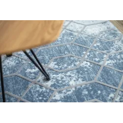 Acrylic Rug VALENCIA 3951 Hexagon Blue/Grey