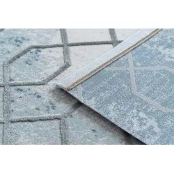 Acrylic Rug VALENCIA 3951 Hexagon Blue/Grey