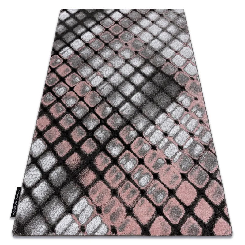 Modern pink INTERO REFLEX 3D Grid rug, perfect for contemporary living spaces