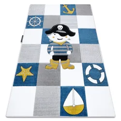 PETIT CORSAIR Pirate Ship Anchor Rug Blue