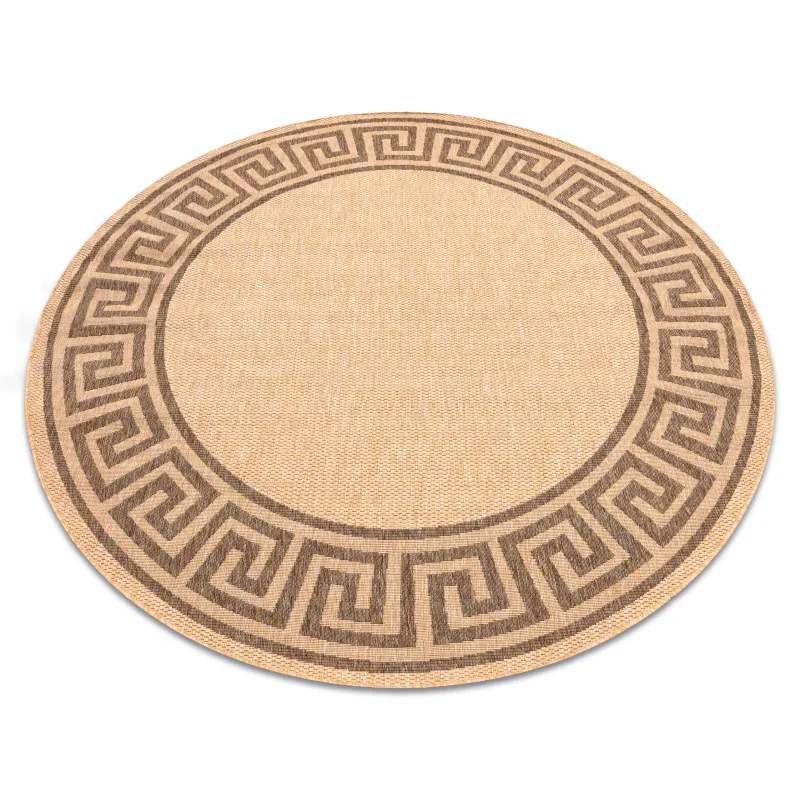 Round sisal rug Floorlux in corn/coffee color, 200cm diameter