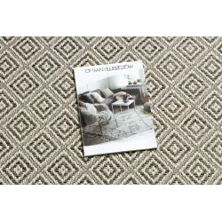 Stylish beige rug, great for modern interior designs