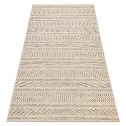 Striped Boho Sisal Rope Rug Beige