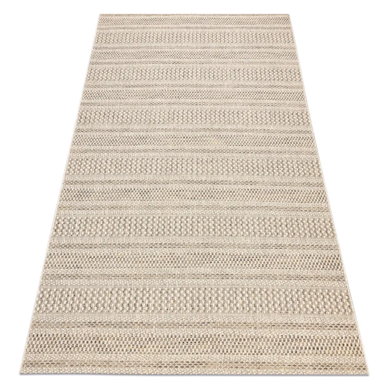 Beige striped sisal rug, natural fiber, perfect for living room decor