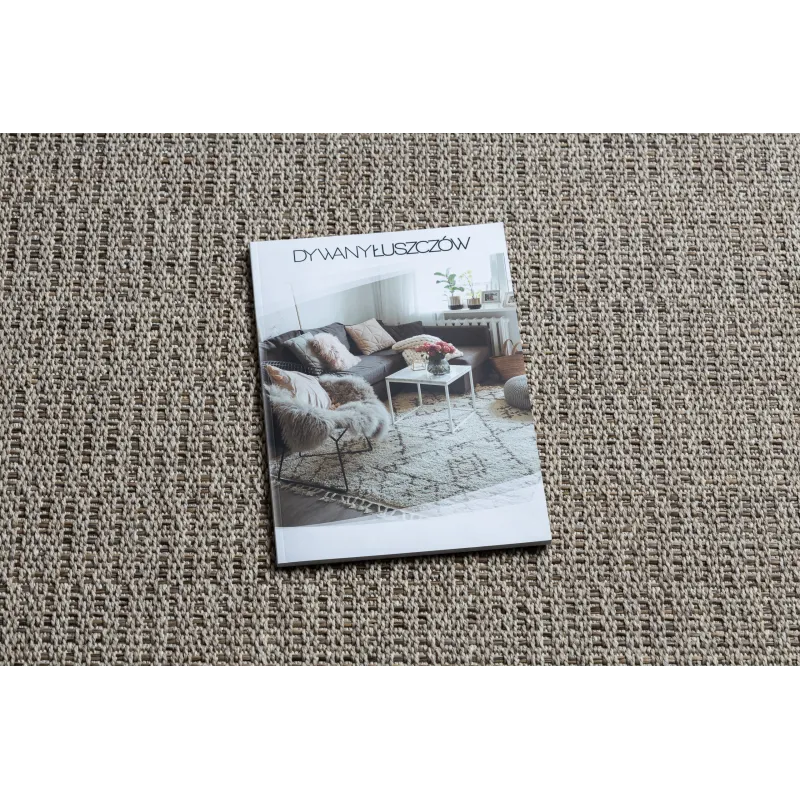 Beige flat weave sisal carpet, boho style, ideal for living rooms or bedrooms