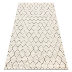 Twine Sisal Boho Rug in Beige Clover Check